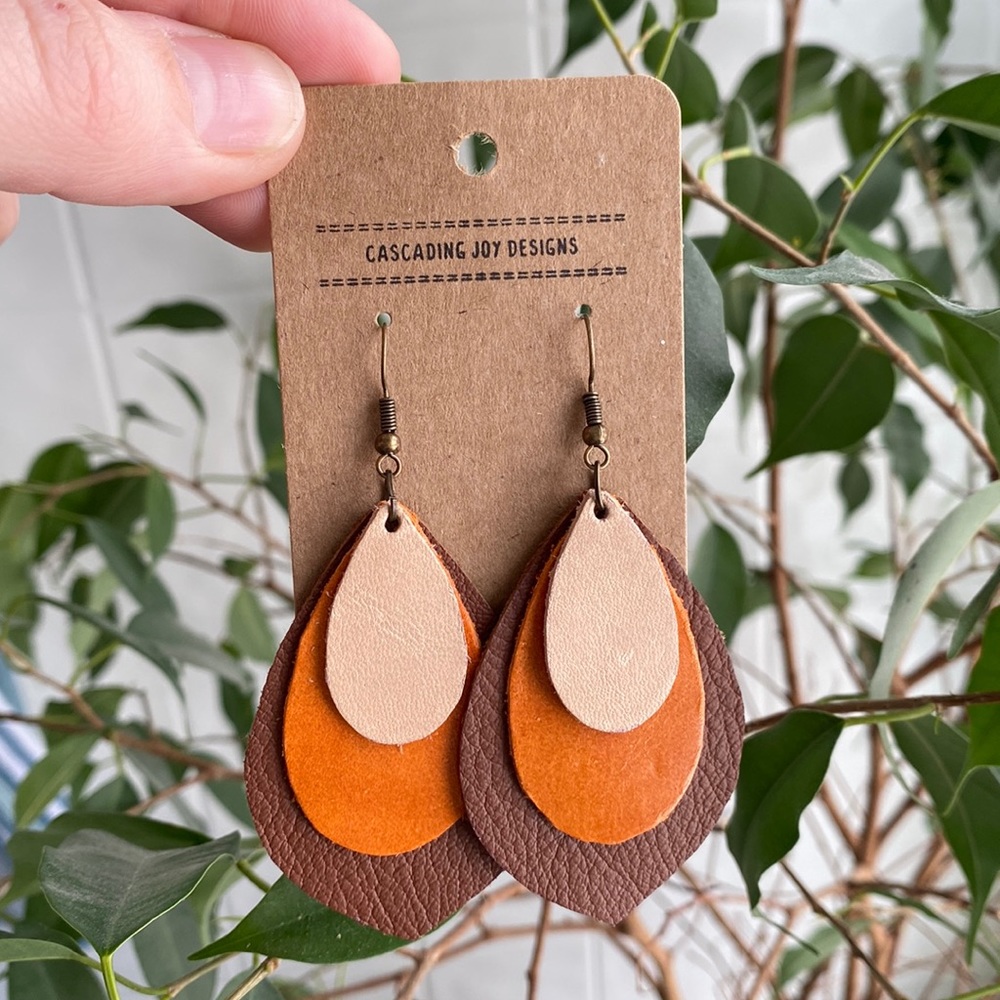 Handmade Genuine Leather Earrings
